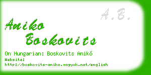 aniko boskovits business card