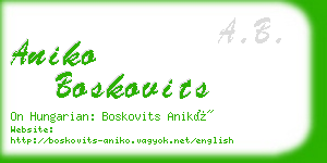 aniko boskovits business card